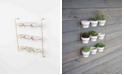 Kalalou White Wash Clay Pots On Copper Finish Wall Rack, Set of 9 